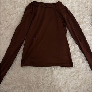 Elegant Brown Long Sleeve Top